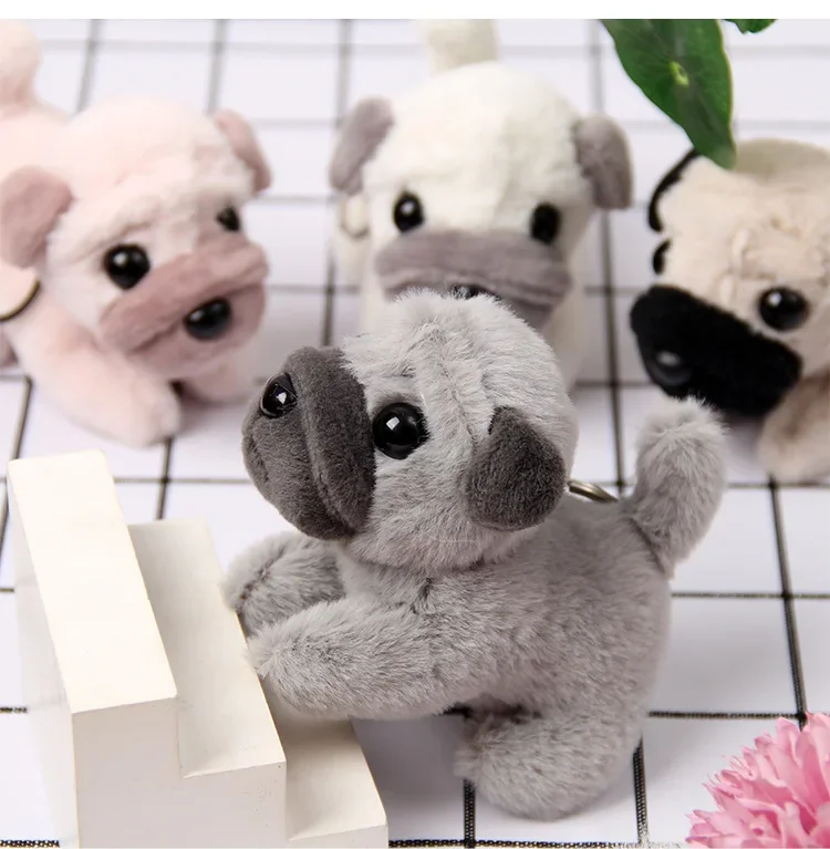 Cartoon Cute Little Animal Shar Pei Dog Plush Toys Keychain Pendant Ins Kawaii Puppy Plush Backpack Pendant Kids Birthday Gifts