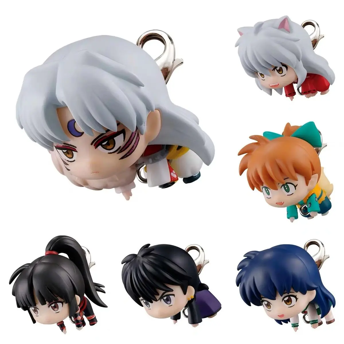 Bandai Inuyasha Connected Figure Pendant Sesshomaru Shippo Kagome Higurashi Gashapon Capsule Hanging Charm For Anime Collectors view 2