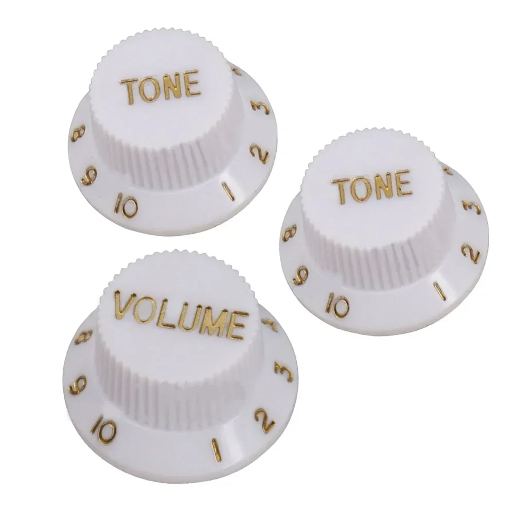 3pcs Guitar Volume Control Knob For Electric Guitar ST Style Plastic Knobs 1 VOLUME With 2 TONE Knobs DIY Guitar Spare Parts