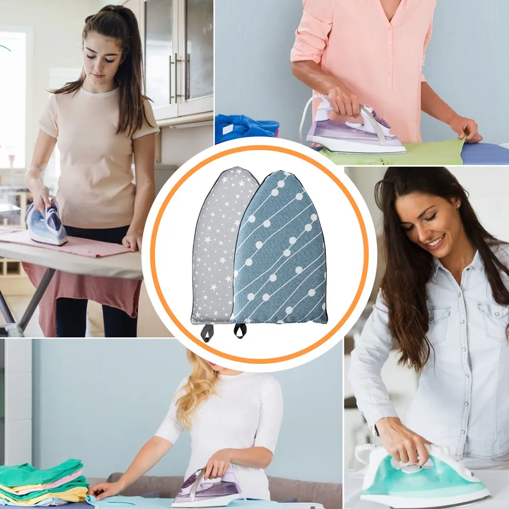 

2Pcs Mini Ironing Board H held Portable Polyester Anti Steam Mitt Foldable Sponge Thickened Heat Resistant Garment Accessories