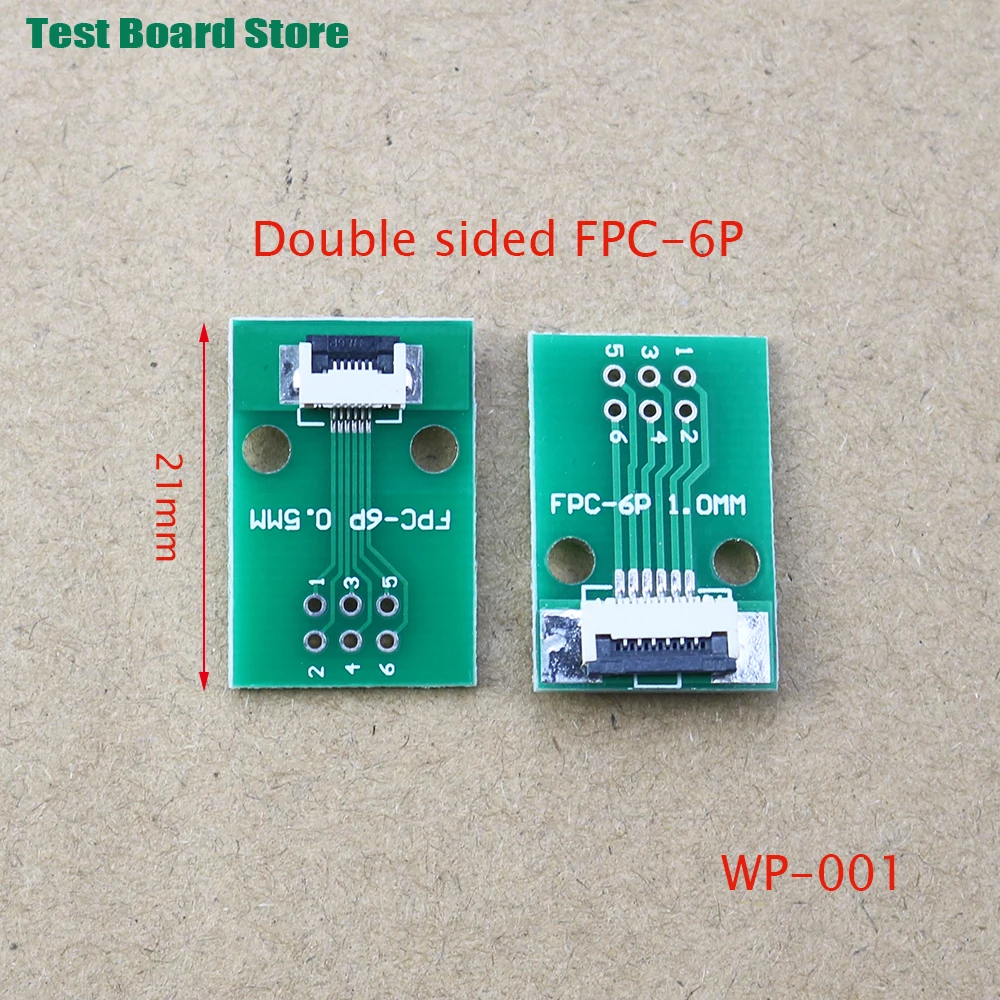 1pcs  Test Board FPC 6 8 10 12 20 30 24 Pin PCB Double Sided FFC FPC Flex Cable Adapter Pitch 0.5mm 1.0mm to 2.54mm Connector