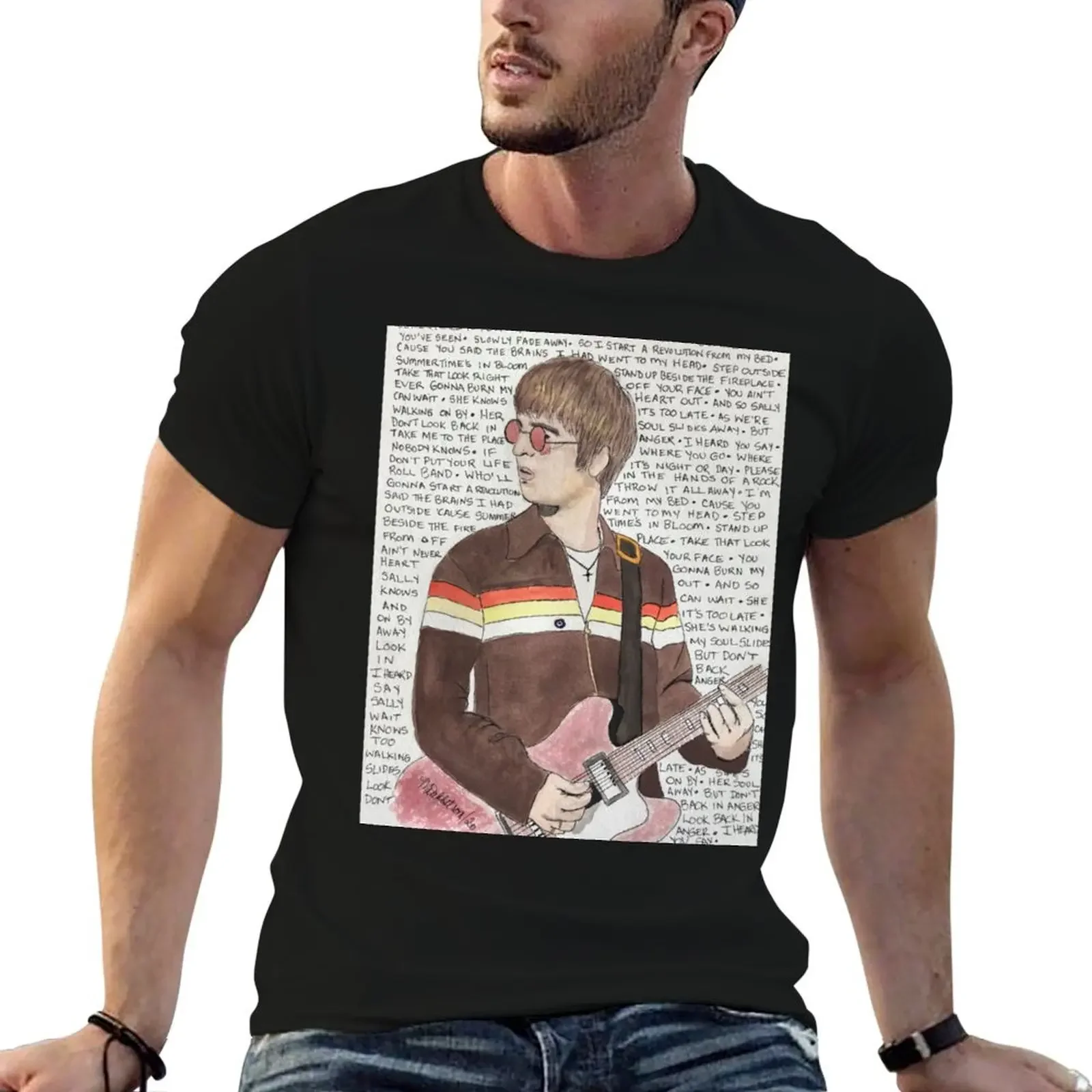 

Liam Gallagher Art T-Shirt summer clothes vintage t shirts Blouse heavyweights mens t shirts casual stylish