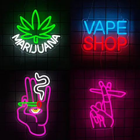 Sinal de néon da série de fumar para decoração de parede, sinal iluminado para sala de fumar, pub, bar, clube, lojas de varejo, caverna de homem, decoração de festa