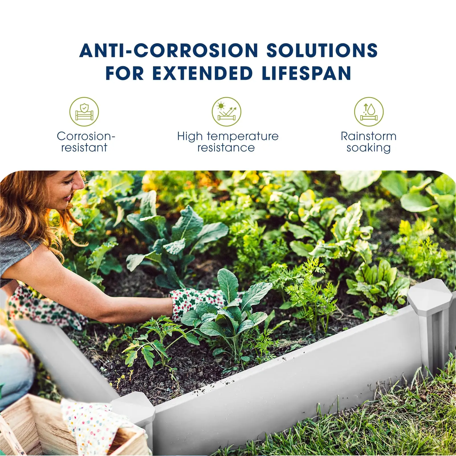 8x4x1ft Vinyl Raised Garden Bed, Maintenance-Free Outdoor Garden Planter Box, Never Rust or Rot, Durable Open-Bottom