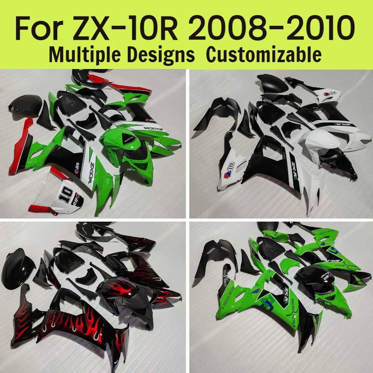 

Комплект обтекателей для мотоцикла Kawasaki ZX10R 2008-2010 годов, спортивный обвес, литье под давлением, вторичный рынок