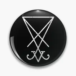 Sigil Of Lucifer Satanic Symbol Occult H Soft Button Pin Metal Gift Women Funny Cute Lover Brooch Badge Jewelry Fashion Hat