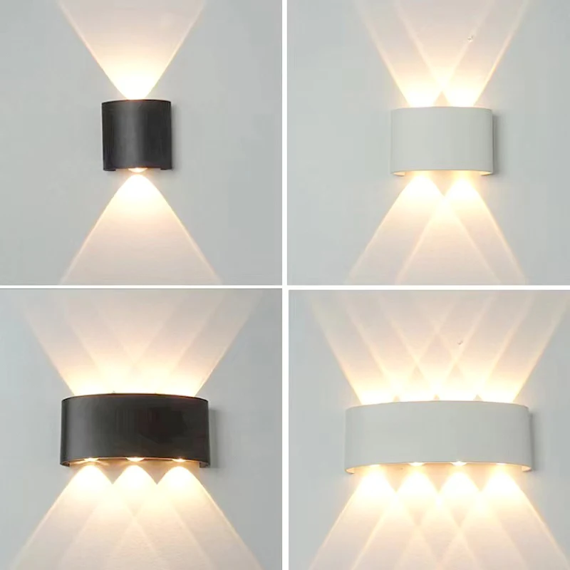 

Waterproof LED outdoor wall lamp black and white Nordic style living room modern wall lamp indoor and outdoor villa wall lamp