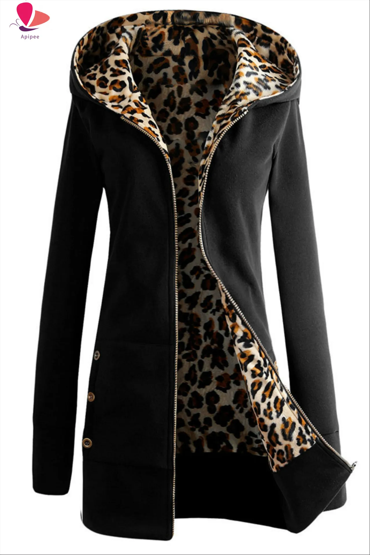 APIPEE 6XL Women New Thickened Leopard-print Bodywear Pile-up Coat Women Clothing Winter Coats Chaquetas Mujer Invierno 2024