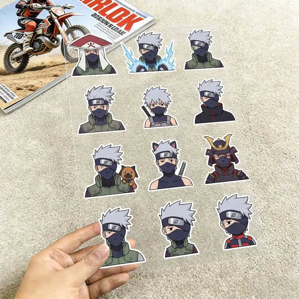 Anime Naruto Kakashi Hatake Reflektierende Motorrad-Aufkleber Wasserdichte Vinyl-Sticker für Motorradhelm Kraftstofftank Fahrrad