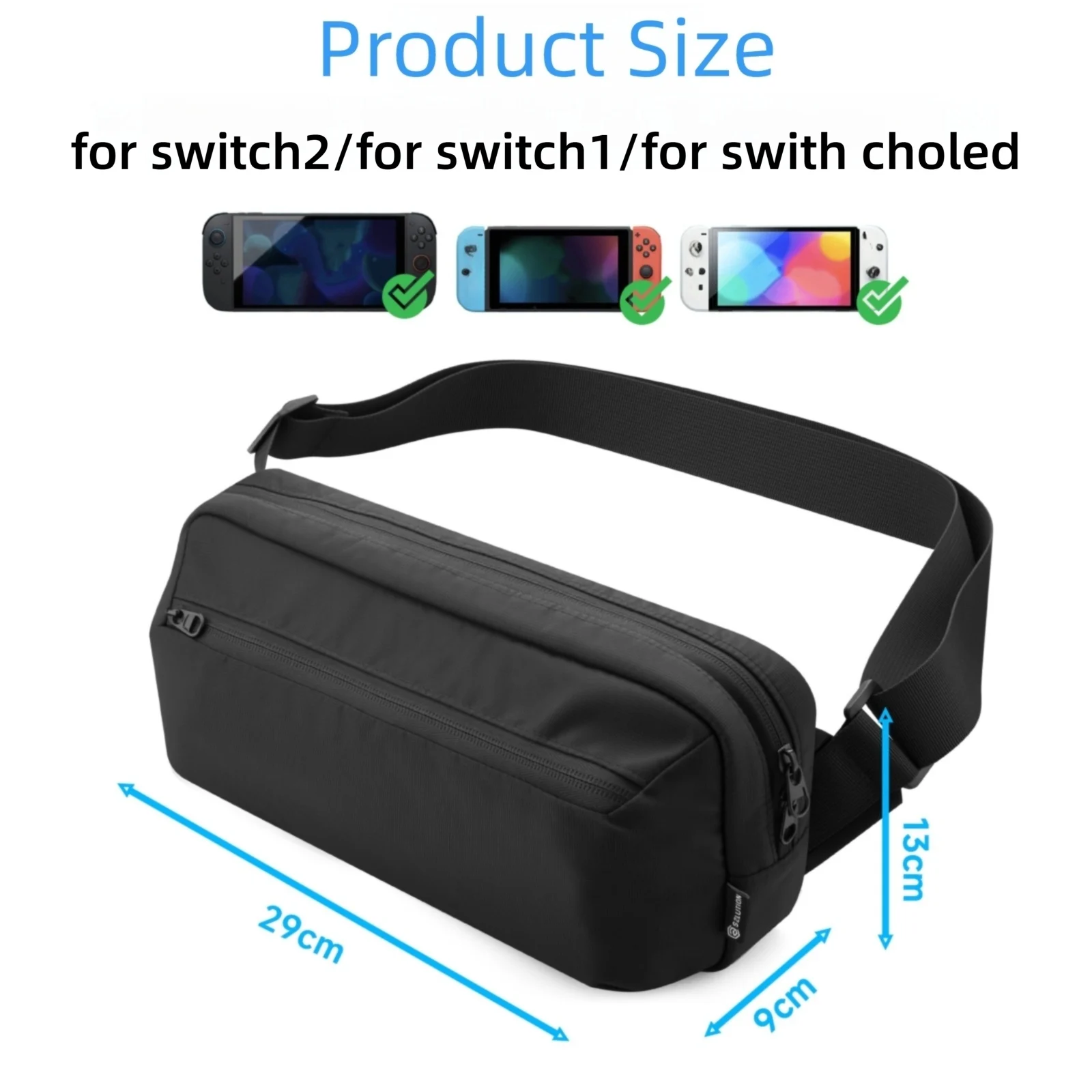 For Switch 1/2 For OLED Travel Case with Fit Design 3 Mesh Pockets 12 Game Card Slots and Robust Nylon Exterior