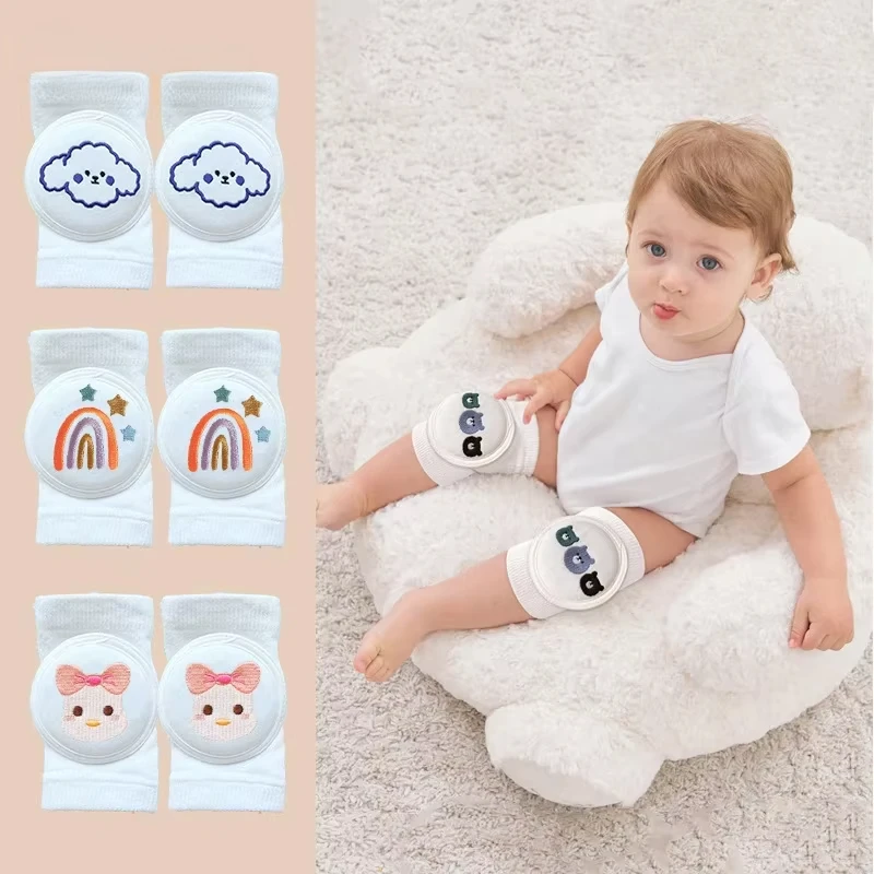 2025 Baby Cartoon Knee Pads Cotton Mesh Crawling Elbow Toddler Protector Safety Infant Kneepad Leg Warmer Kids Cushion Legging