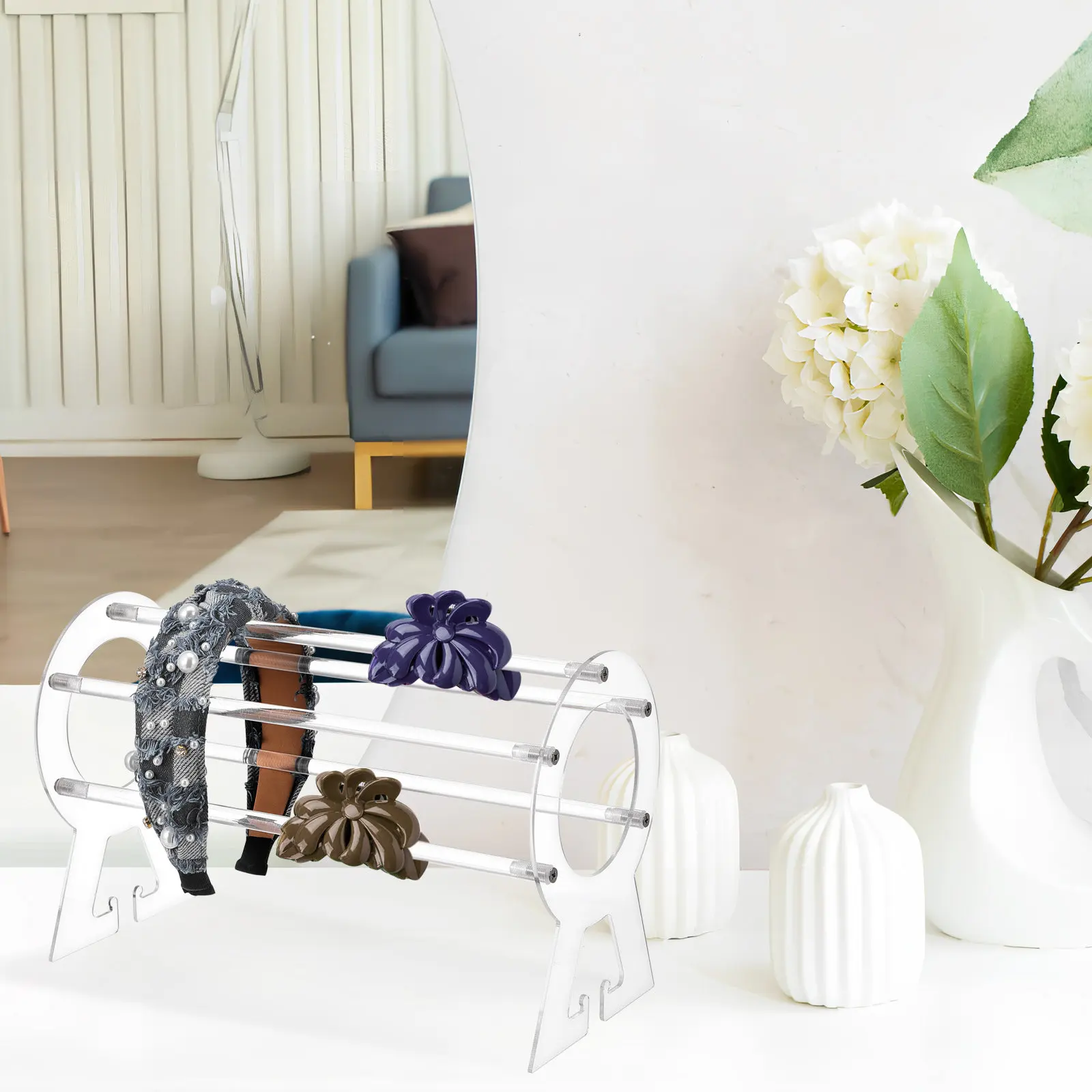 

1pcs Holder Organizer Clear Acrylic Display Hairband Storage Rack Claw Clip Bracket Vanity Accessories Headband
