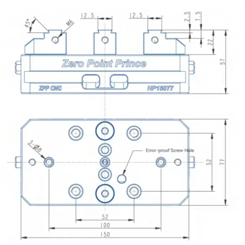 Zero Point Prince Manual Quick Release Series HP15077 Double Jaw