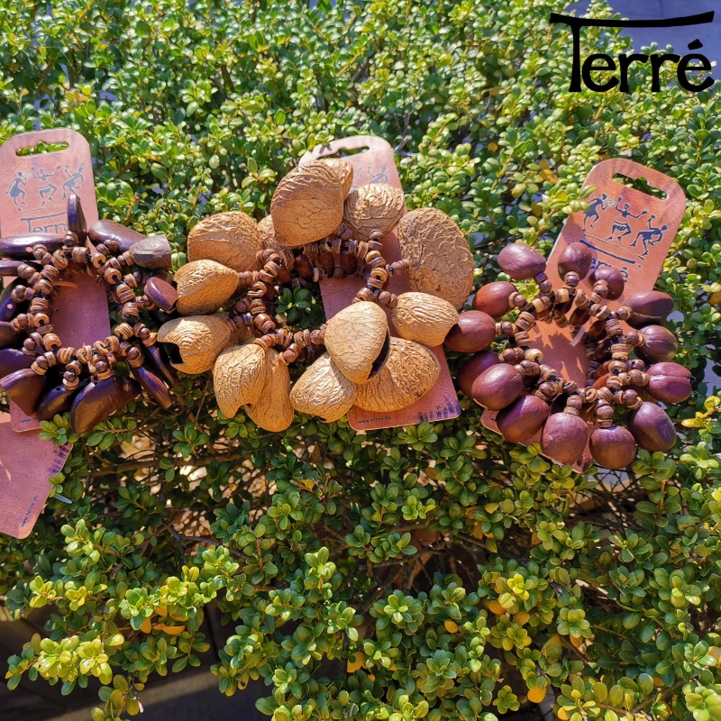 

Terre Fruit Bracelet Bell African Drum Accompany Percussion Musical Instrument Accessories Fruit Ankle Shakers Chimes Hand Bells