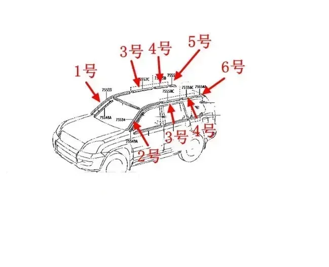 8 Stück Dachspüle aus Gummi für Lexus GX470 2003–2009, Dichtungsstreifendichtung für Land Cruiser Prado 120 Dachschichtungsdichtung 75553–60030 – Detail 3