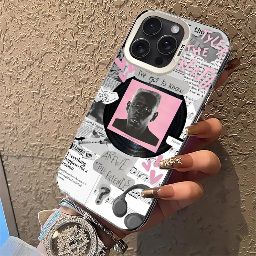 Tyler The Creator Phone Case Branco IMD Colorido Phone CaseSilver Adequado para iPhone 16 15 14 13 12 11 XS Pro Max