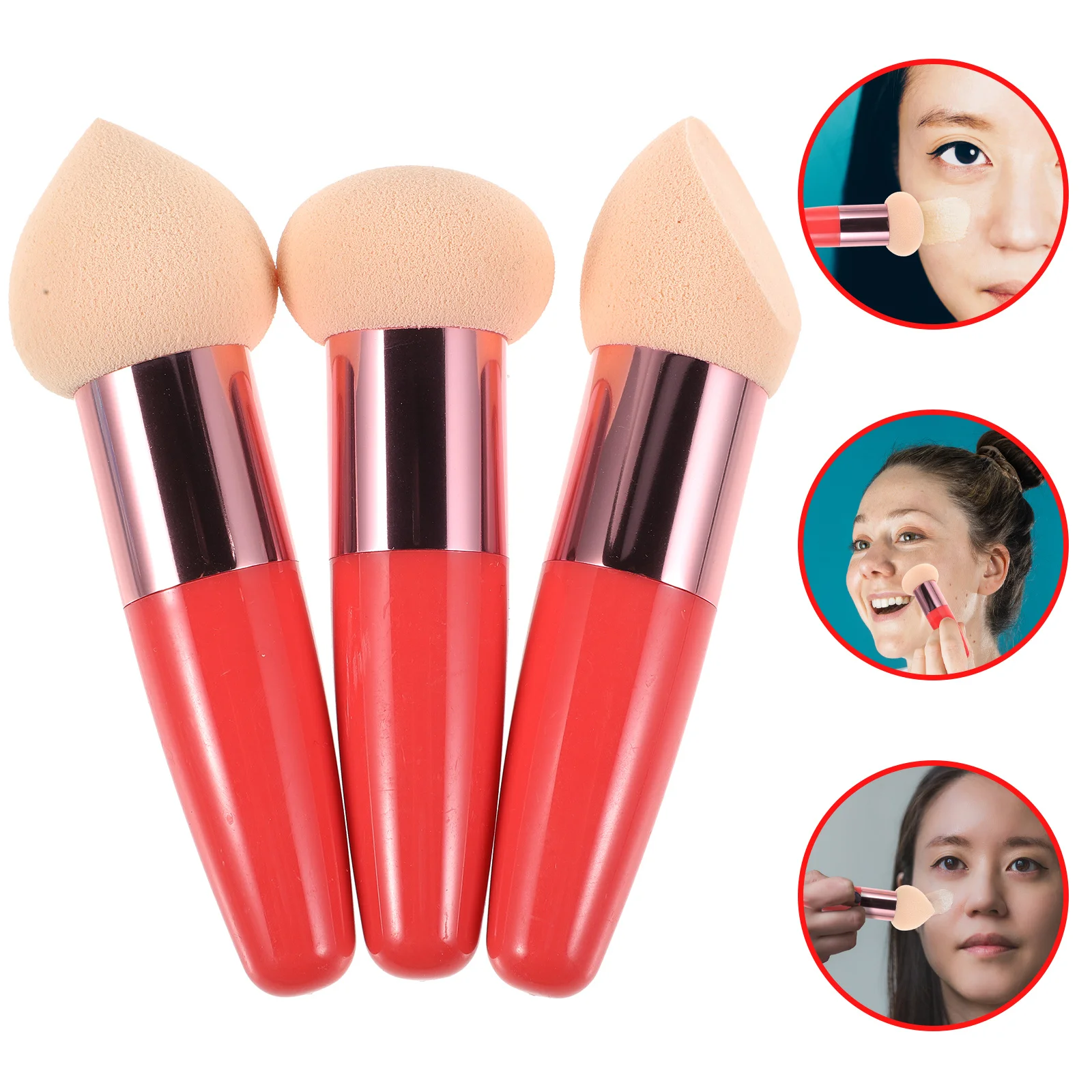 Stylo de maquillage Portable Premium, éponge de beauté, outil multifonctionnel pour mélange humide et sec, accessoires de maquillage de voyage, 3 pièces