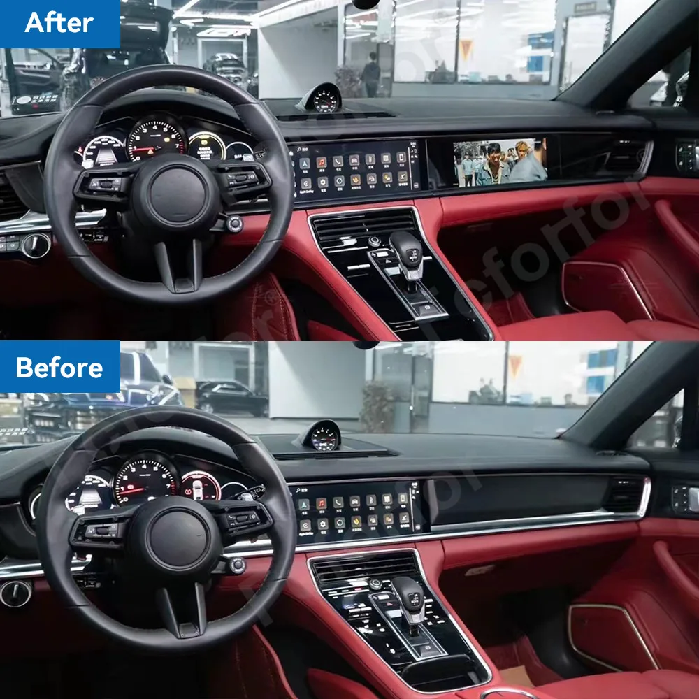 Instrumen Android Untuk Porsche Panamera 971 2017-2024 Co Pilot Entertainment Car Vehicle Player Multimedia Stereo Layar Digital