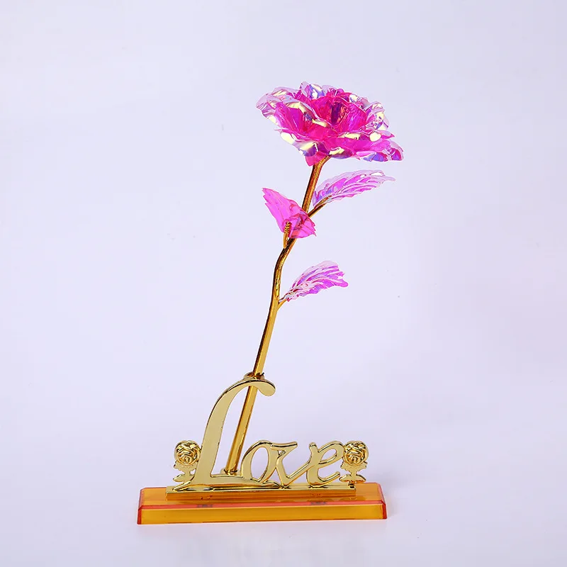 Romantische Rose mit 24K Goldfolie plattierter Basis, Valentinstag, kreatives Geschenk, Hochzeit, Party, Dekoration, Rosen, Liebe, ewige Blume – Detail 11
