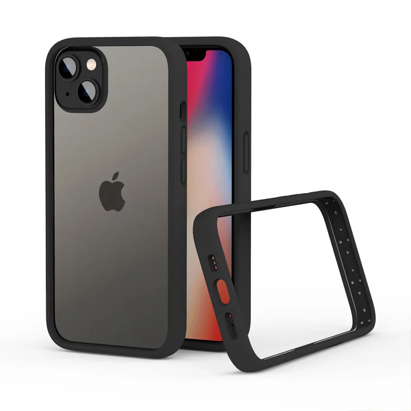 2024 New Liquid Silicone Original Bumper Frame Phone Case for iPhone 15 14 Pro Max 15 14 Plus 12 13 Mini Anti-Knock Back Cover