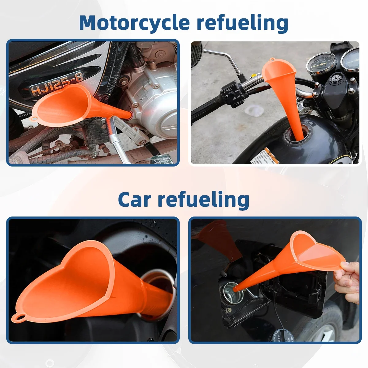 1/2/3/5/10/20PCS Universal Car Fuel Funnel Long Stem Plastic Funnel Oil Gas Filling Funnel Vehicle Engine Oil Funnel Auto Parts view 3