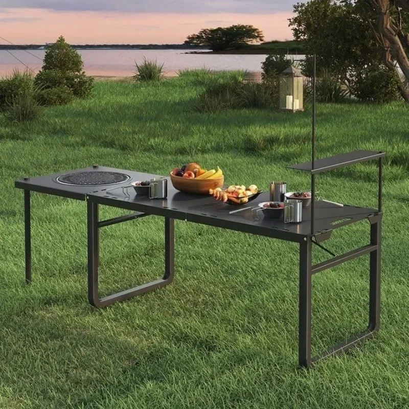 Outdoor camping folding table, lightweight folding table, portable multi-functional tea table
