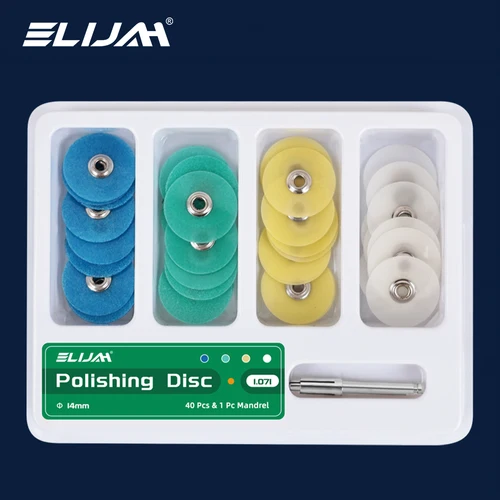 ELIJAH 40 unids/caja discos de Pulido Dental compuestos cerámica vidrio Ionómero acabado pulido restauraciones consumibles de odontología