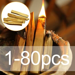 1-80pcs Palo Santo Natural Incense Sticks Wooden Smudging Stick Aromatherapy Burn Wooden Sticks No Smell Wooden Sticks