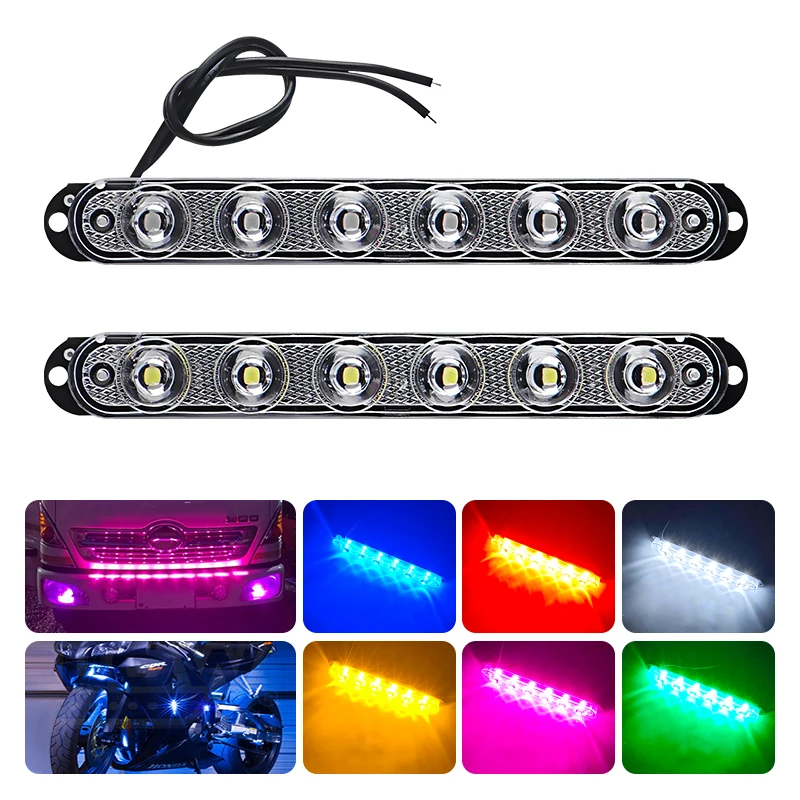 1PC Police Flasher 6LED Stobe Light DRL Grille Flashing Lightbar LED Anti Collision Lights Emergency Truck Trailer Beacon Lamp