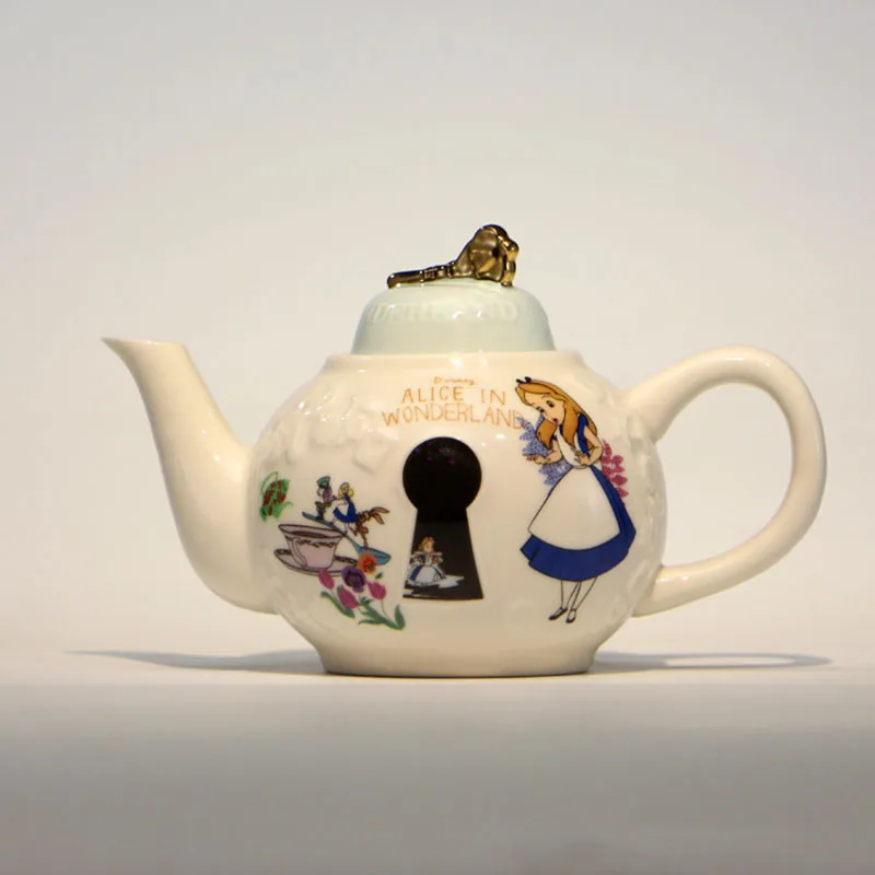 

Disney Movie Alice in Wonderland White Rabbit Ceramics Action Figure Dolls Teapot Afternoon Tea Gift Girls