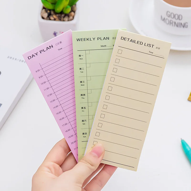 

1Pc Daily Memos Pad Planner Sticky Notes Week Month Plan Detailed Lists Notebook School Office Stationery Supplies Papeleria