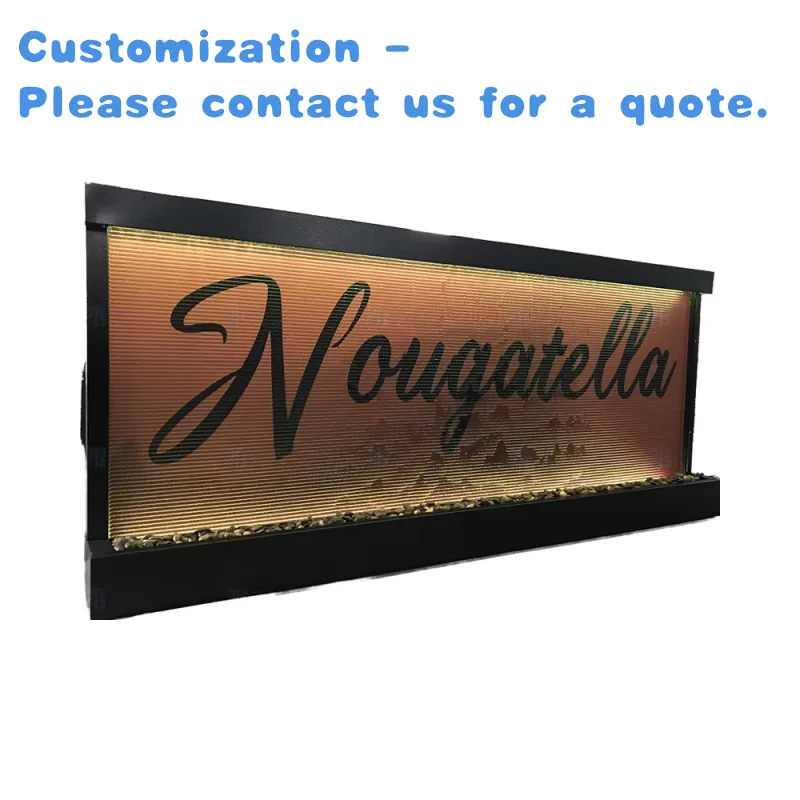 

custom.Customized Indoor Contemporary Waterfall Fountain Grooved Glass Design with Company Shop Restaurant Hotel