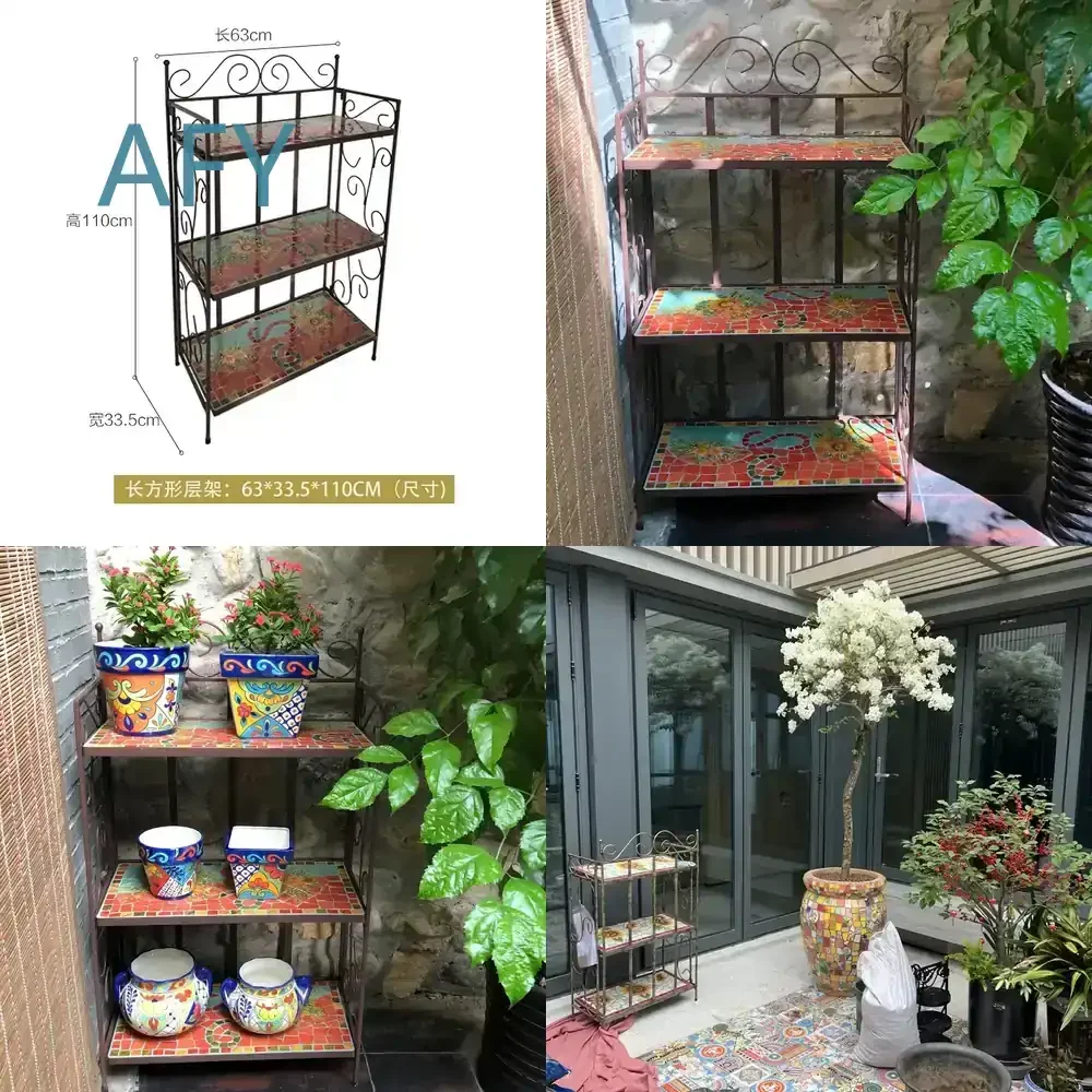Postmodern Ceramic Mosaic Flower Rack for Shoe Garden Decoration for Modern Home Office Living Room Bedroom Balcony Indoor