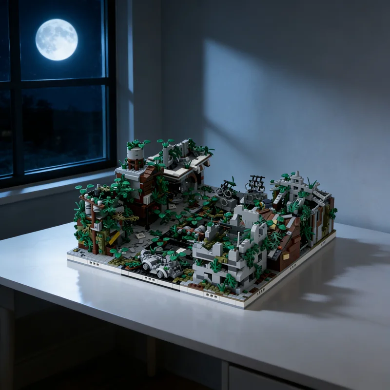 

3645pcs MOC Ruined City Build From 9 Different Modular Streetscape Model Building Blocks Creative Gift DIY Display Decor Adult