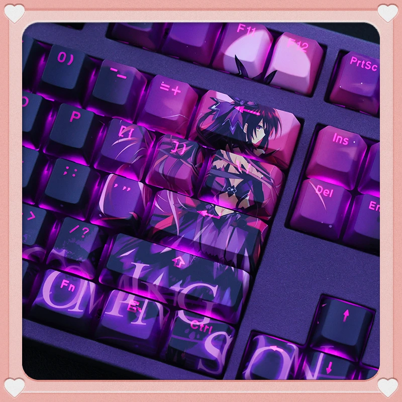 

108 клавиш/набор Yatogami Tohka Keycap для механической PBT клавиатуры японского аниме пользовательский дизайн милая девушка MX переключатели DIY на заказ