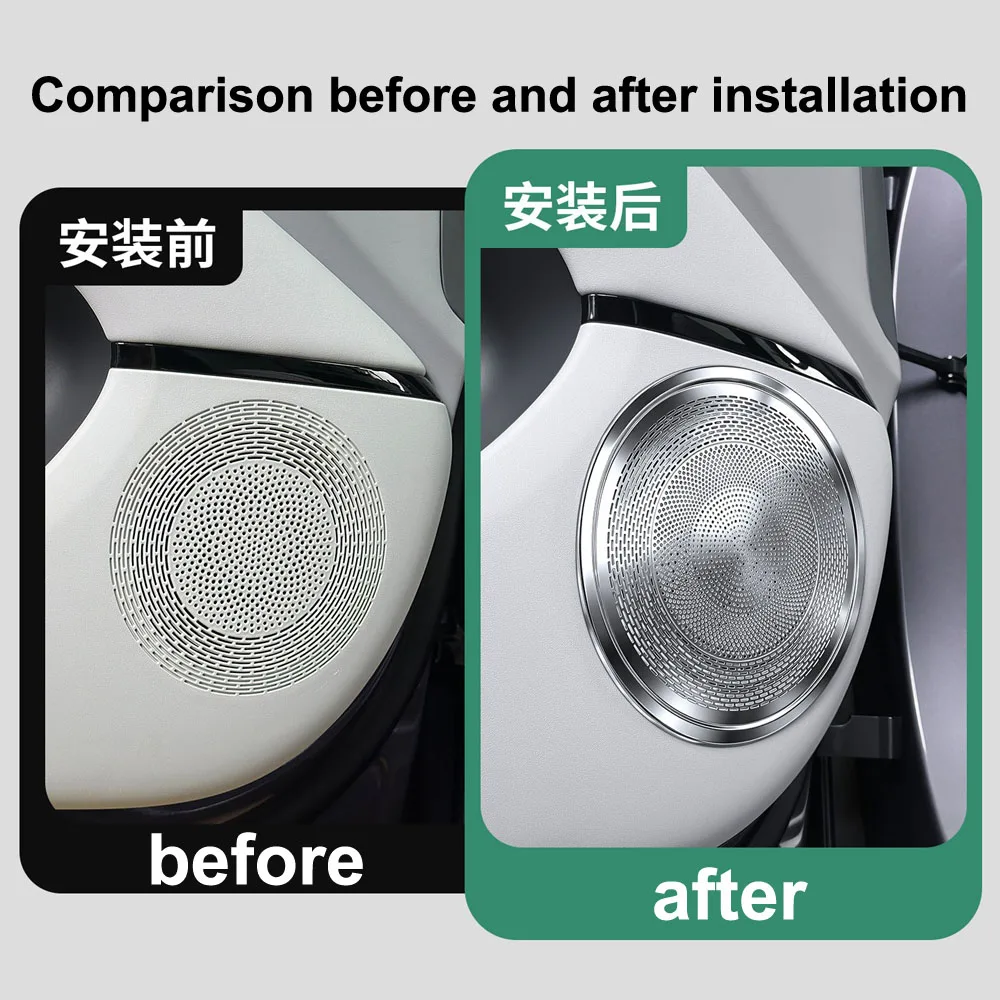 4 Pcs Fit For XPENG MONA L03 Stainless Steel Horn Cover For Car Door Car Modification Supplies Enhance The Interior Texture