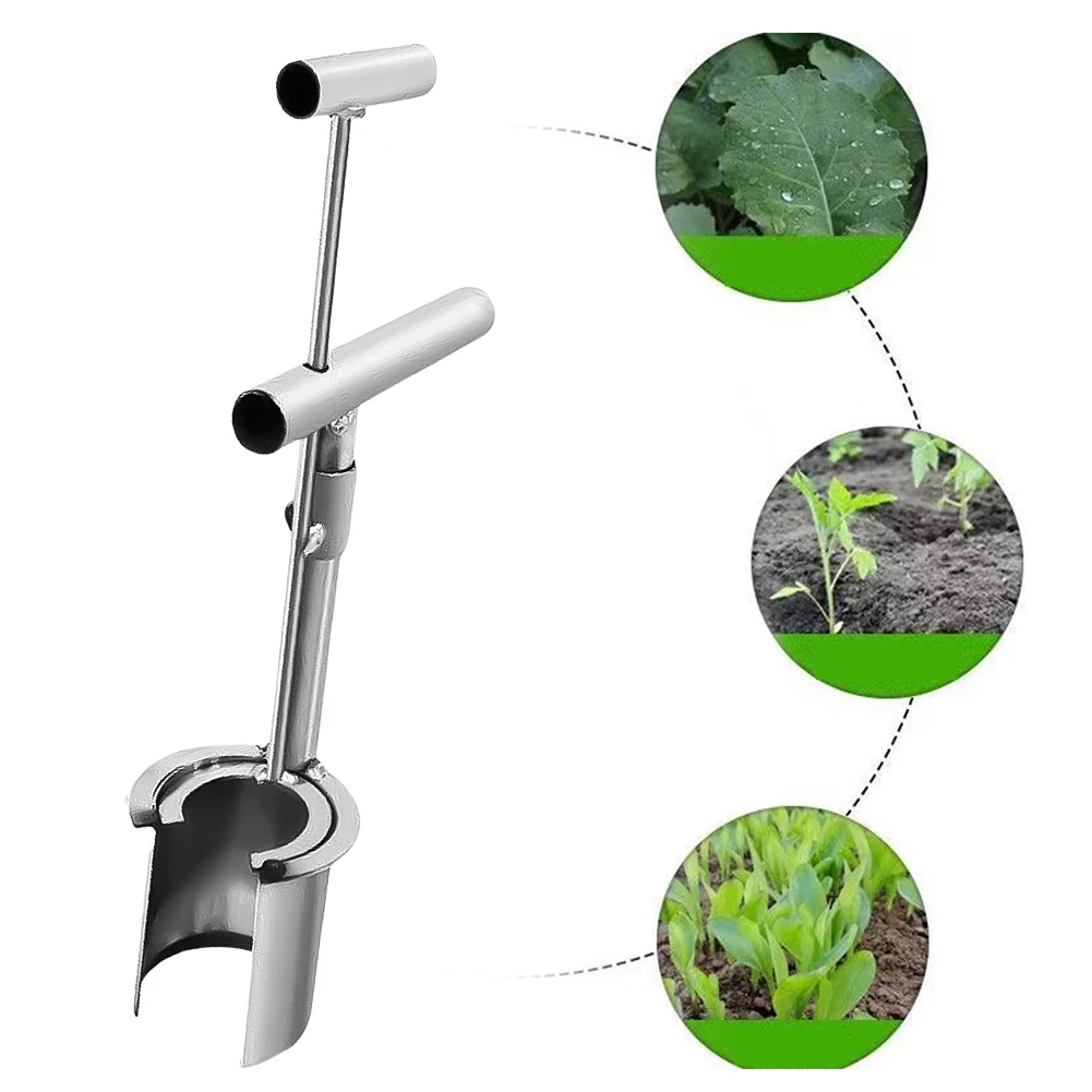 Transplanteur de semis pour plantes et arbres fruitiers, perforateur agricole, acier inoxydable, extracteur de sol, semis de creusement, artefact