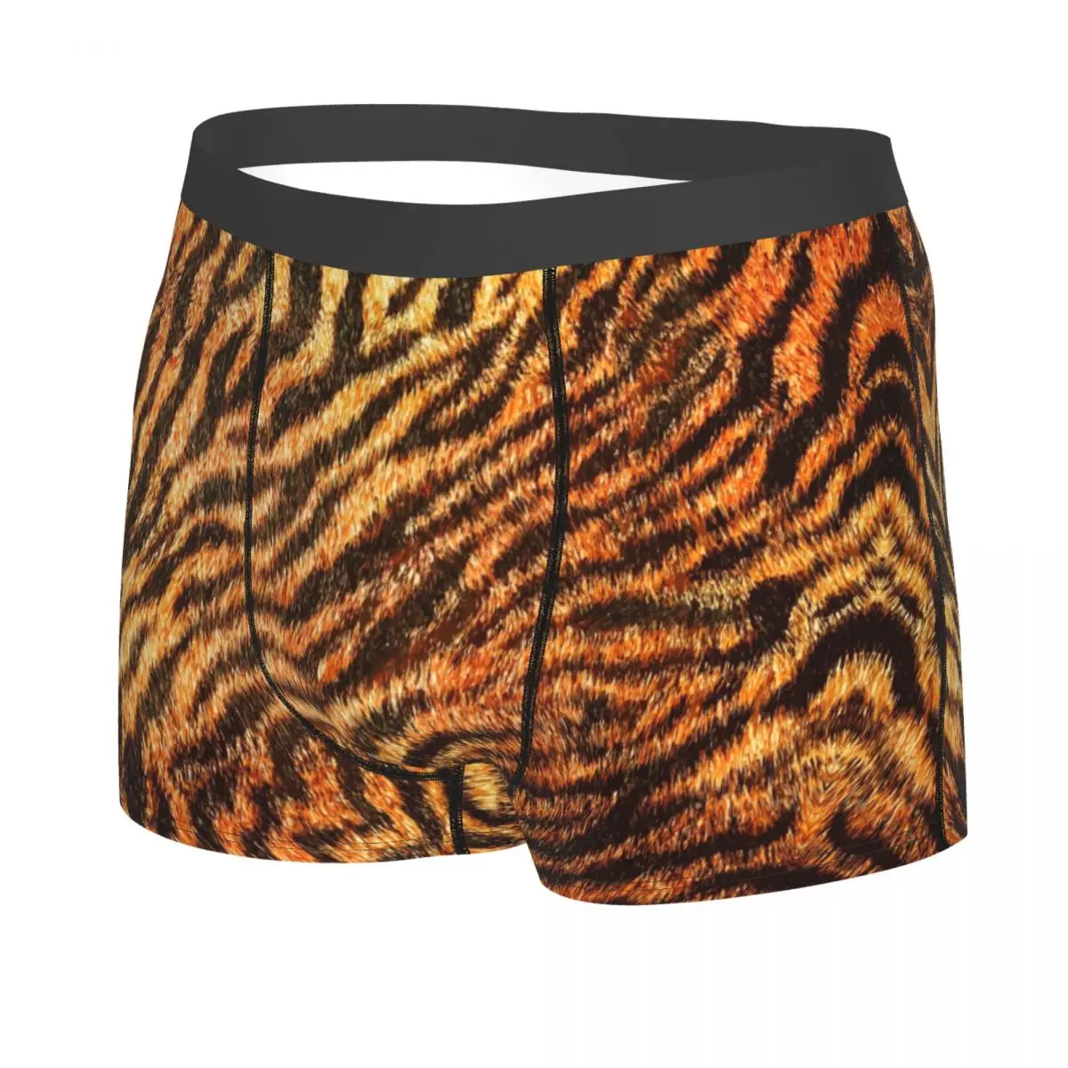 Fashion Bengal Tiger Fur Wildlife Print Pattern Boxers Shorts Panties Men's Underpants Animal Skin Leopard Fur Briefs Underwear