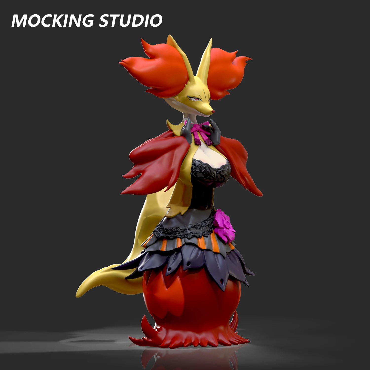 

1/10 Delphox Anime Resin Figure Model Gift Trendy Toy Decoration Piece Figure Model Collection Toy Gift