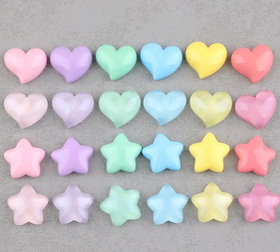 

DIY Resin Flatback Star Heart Embellishment Scrapbooking Crafts Phone Case Hairbow Decoration Accessories