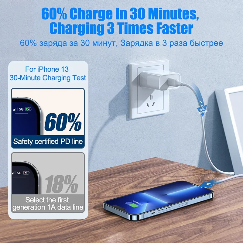 PD 30W USB C Fast Charge Cable For iPhone 16 15 14 13 12 11 Pro Max Plus XR XS Type C Cable Fast Charging Data Line Accessories