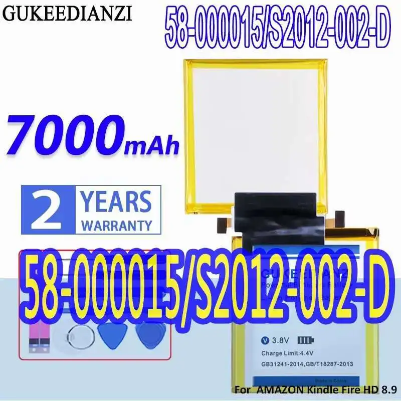 Аккумулятор 58-000015 S2012-002-D 7000 мАч для Amazon 3HT7G Kindle Fire HD 8,9 KINDLEFIREHD89 KINDLEFIREHD894G Аккумулятор 58-000015 S2012-002-D 7000 мАч для Amazon 3HT7G Kindle Fire HD 8,9 KINDLEFIREHD89 KINDLEFIREHD894G