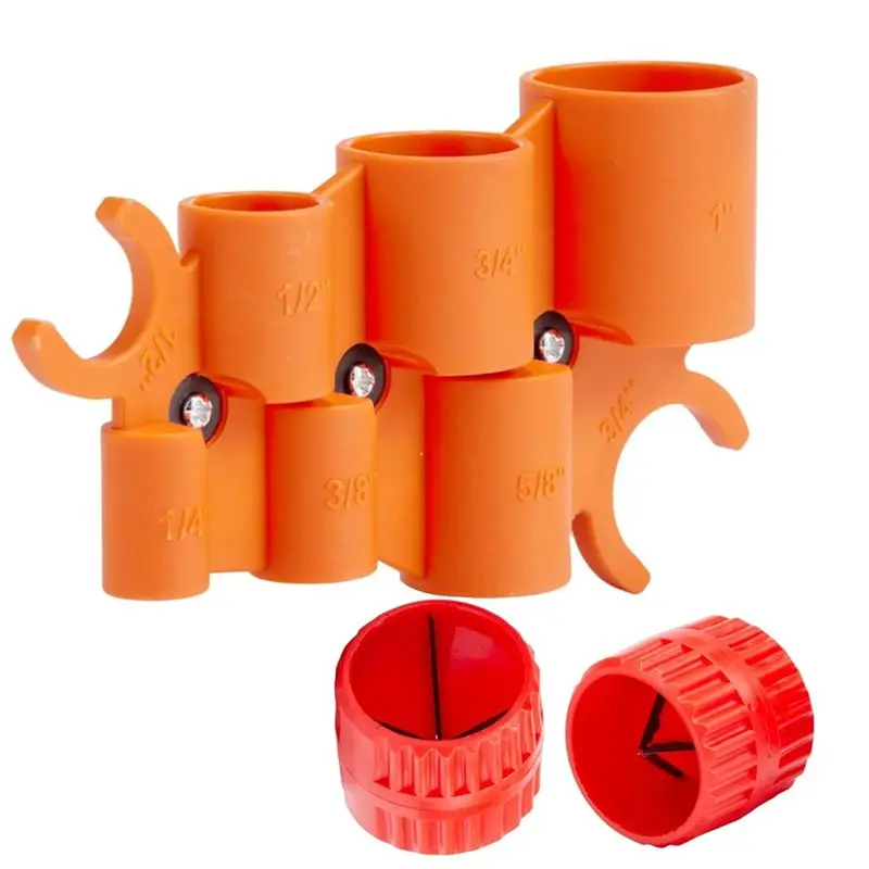 

ABUL-Inner Outer Reamer 1/8"- 1-5/8", 1/4"- 1" Depth Gauge With 2Pcs Pipe Deburring Tool Set, Tubing Chamfer Tool Kit
