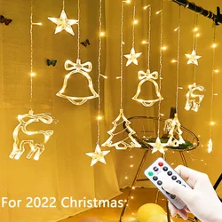 Christmas Lights Festoon Led Light Garland Curtain Decor EU/US Fairy Lights String for Room New Year's Wedding Home Decorations