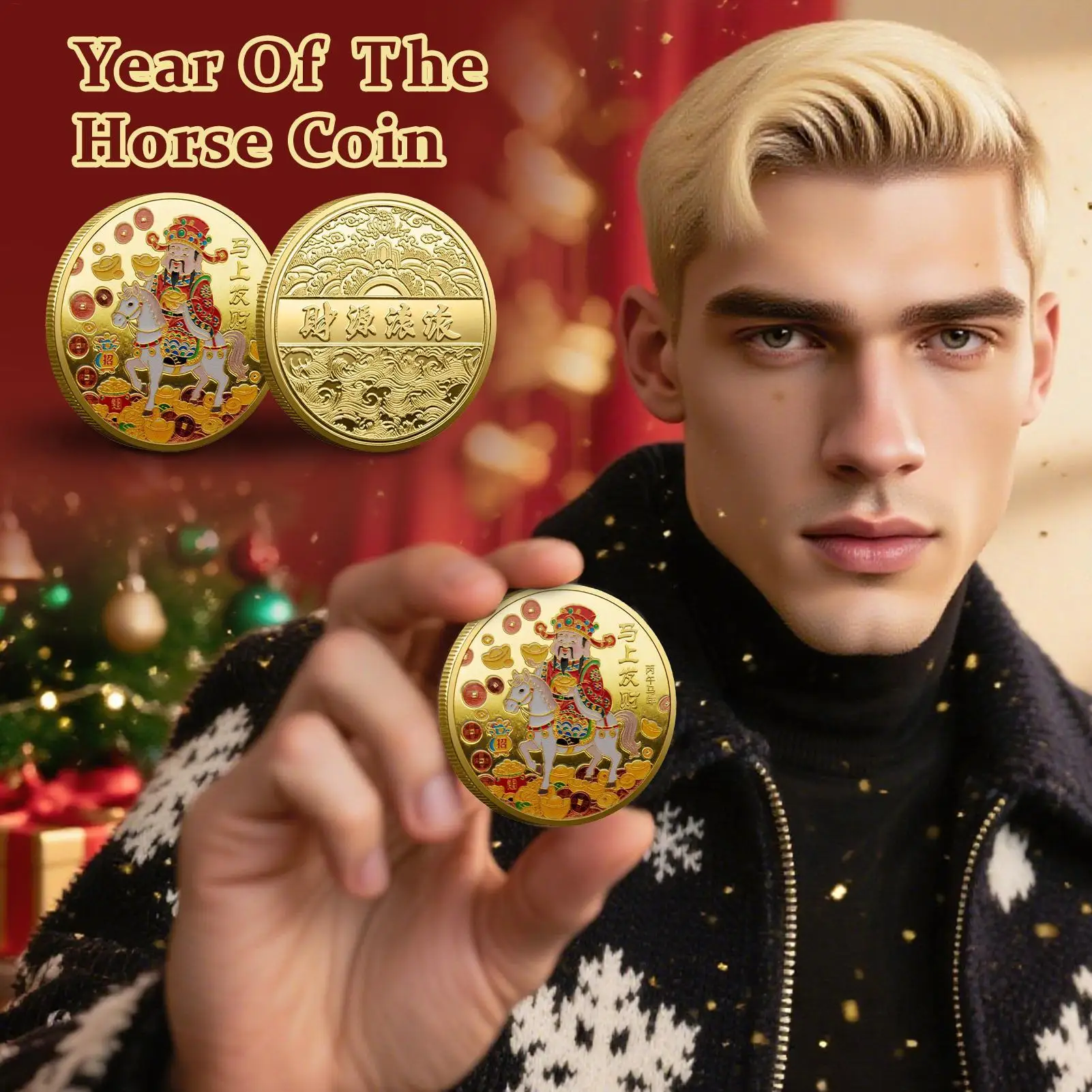 Challenge Coin Horse For Luck Collectible Coin Compact Scratcher Tool For Girls Youth Women Friends Son Teens Family Husband Men