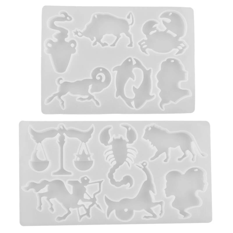 

2Pcs Resin Mold Animal Pendant Epoxy Resin Mold for Jewelry Making DIY Craft Resin Keychains Clay Craft