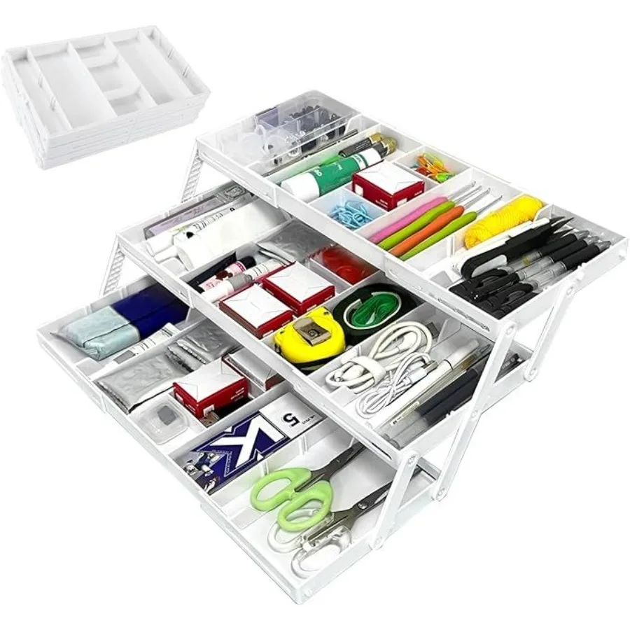 

3 Tier Drawer Organizer Expandable Junk Drawer Organizer Smart Drawer Organizer Multi Level Collapsible Shallow Storage Drawers