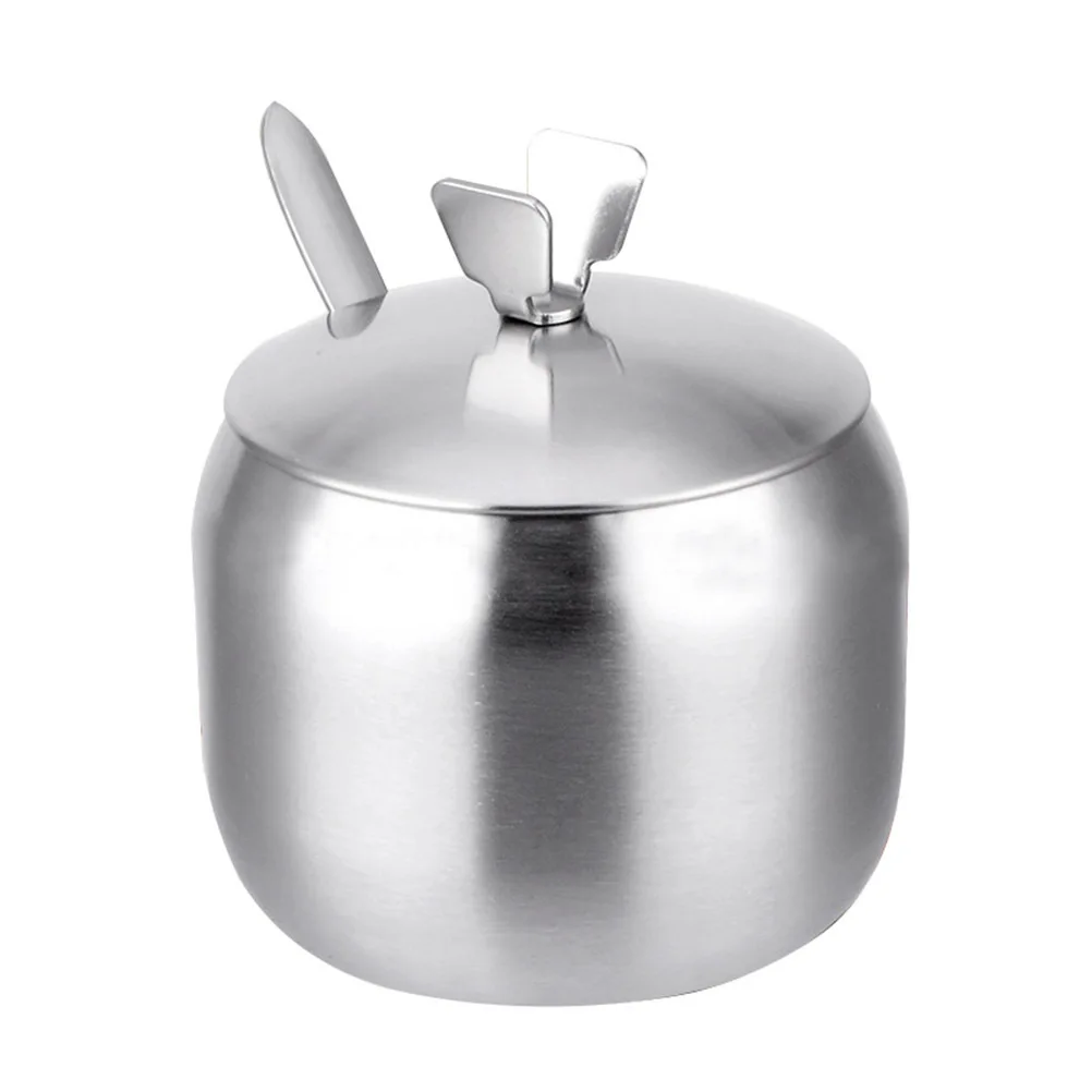 

Stainless Steel Seasoning Jar 8.5Cm Thick Salt Storage Pot Spice Container Kitchen Tea Sugar Jar Handle