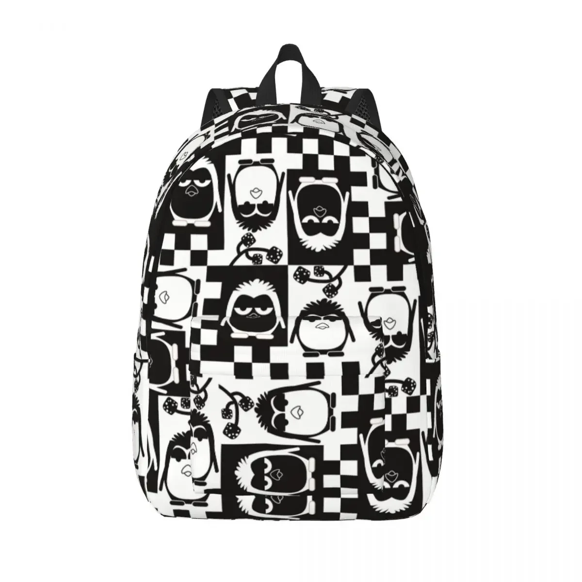 

Penguin Animal Bird Backpack Elementary High College School Student Black And White Bookbag Teens Canvas Daypack Sports