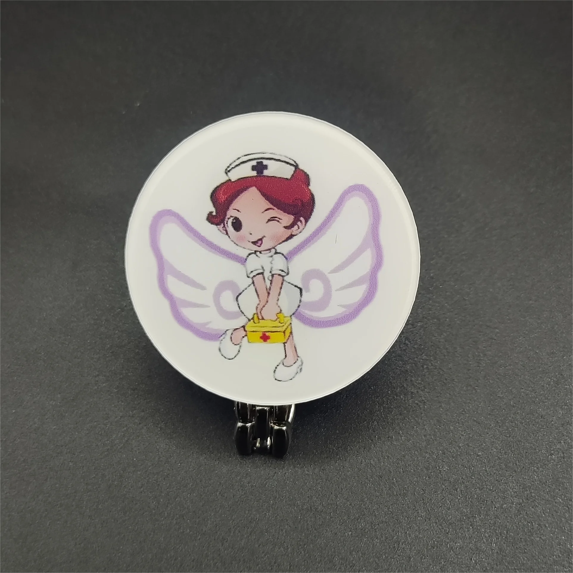 ساعة صدر ممرضة كرتونية ، ساعة ممرضة ، ساعة جيب ، ساعة معلقة ، ملاك طبي ، لطيف ، أنثى ، طالب ، فحص